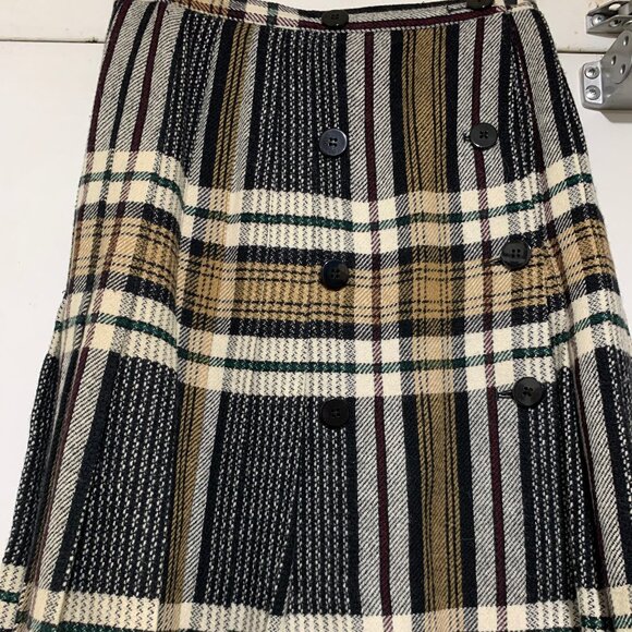VINTAGE HENRY WHITE DUBLIN WOOL PLAID PLEATED KILT SKIRTS SIZE 10 - Picture 4 of 7